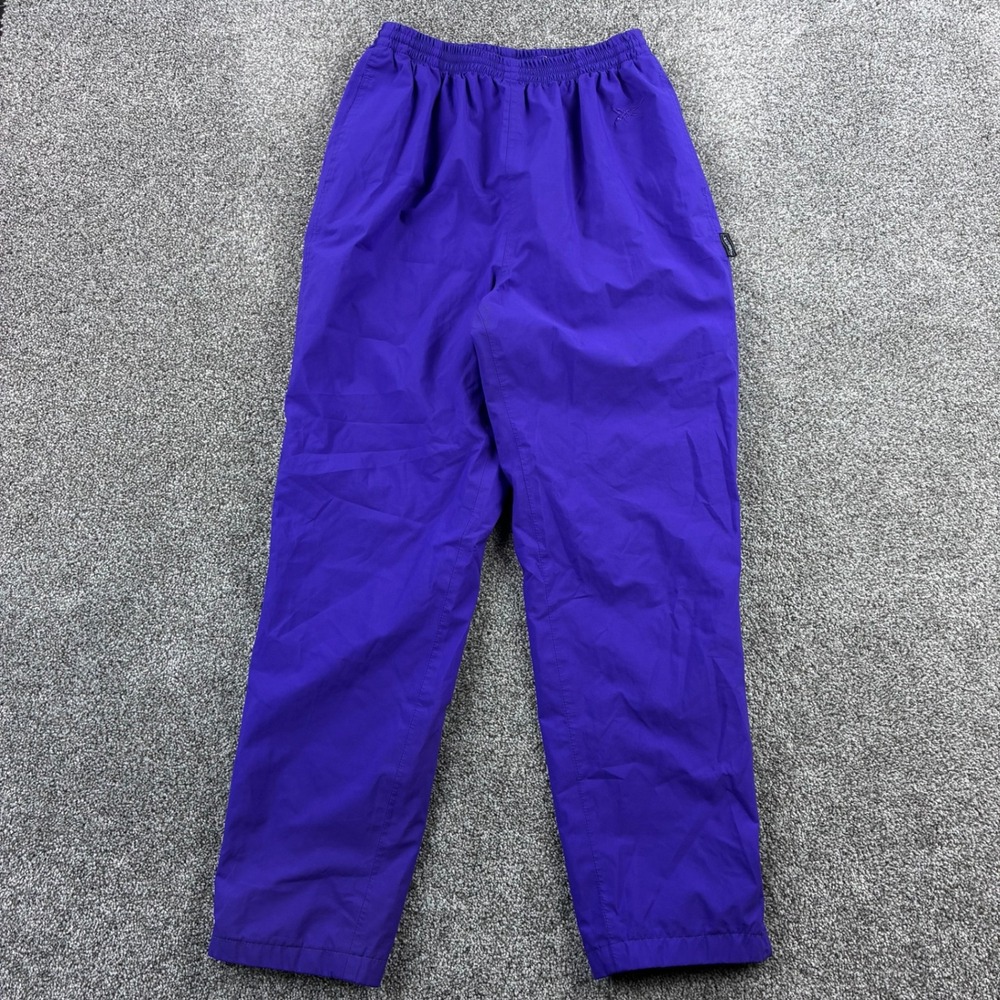 Vintage ASICS Gore-Tex Pants Women's Large Purple Athletic Zip Cuffs Wind Water